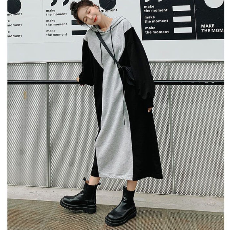 バイカラーパーカーワンピース