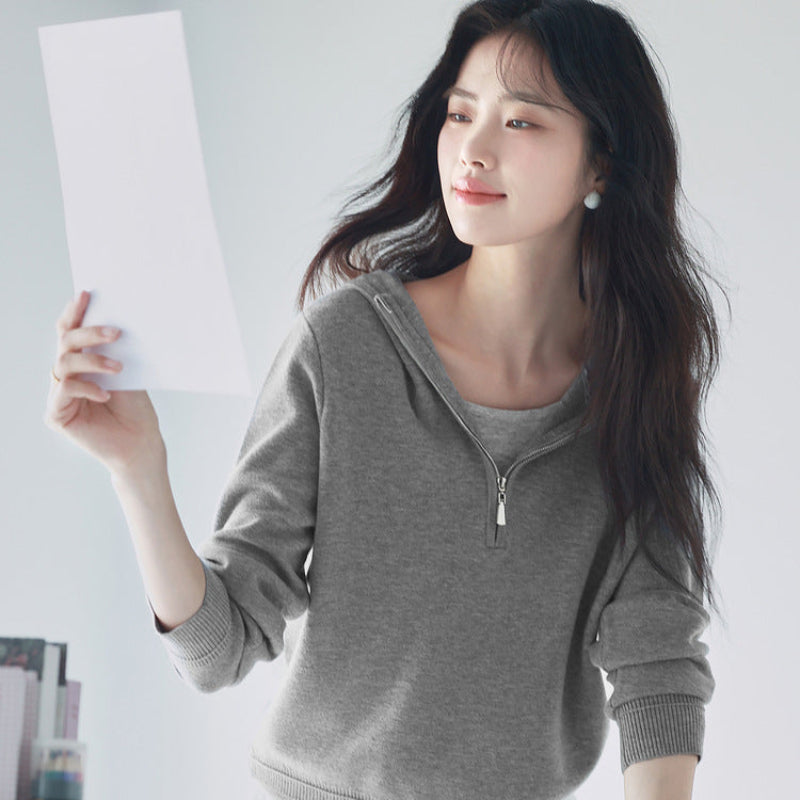 レイヤードショートパーカー(2colors)