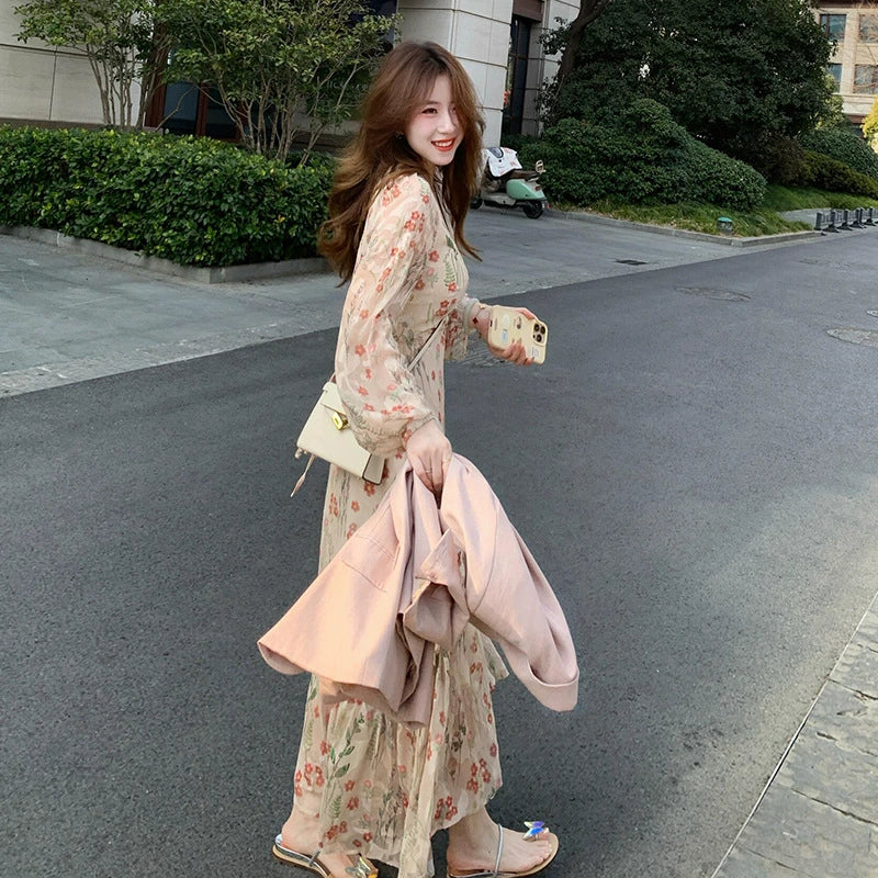 フローラルプリントワンピース