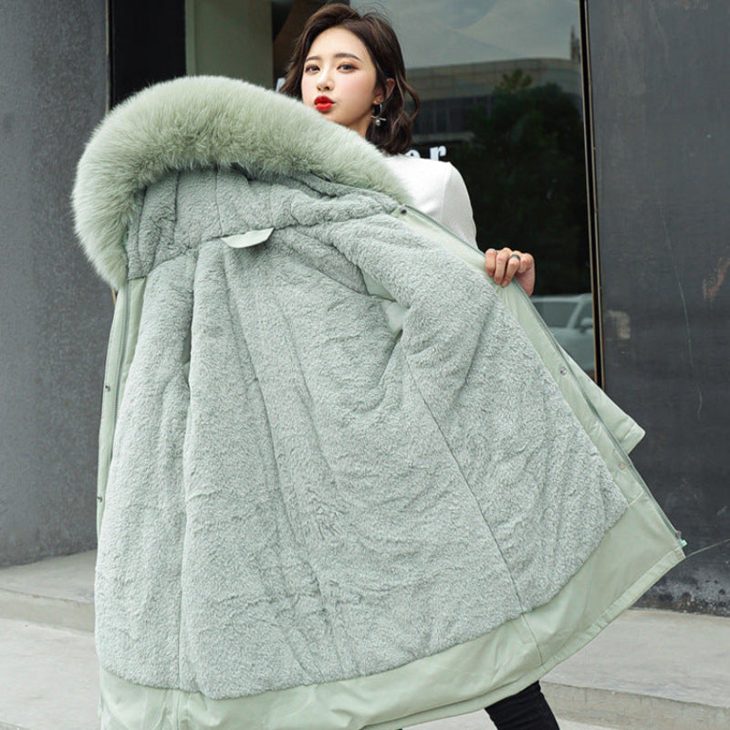 ボリュームファーフード付き厚手コート(5colors)