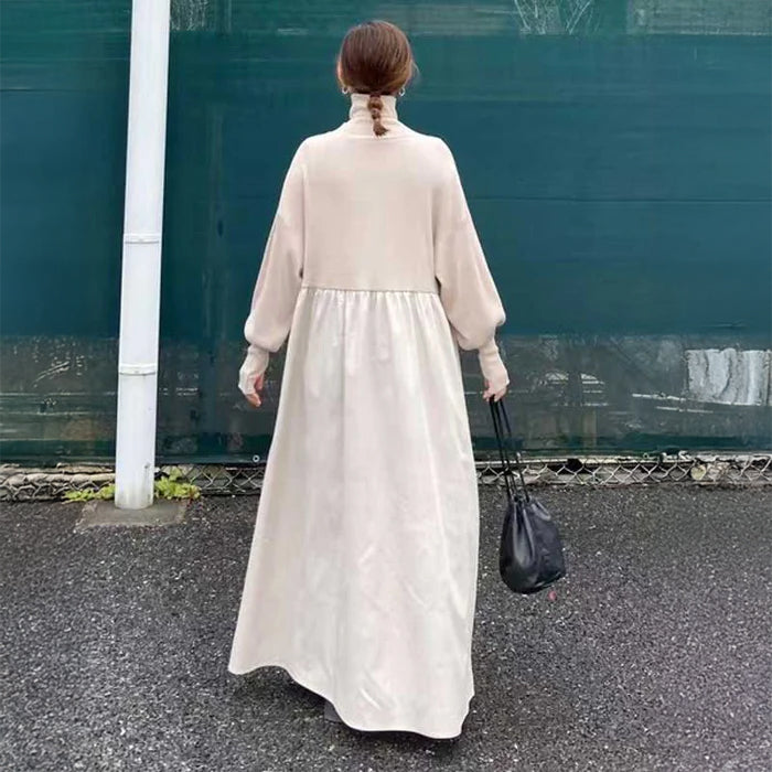 タートルネックドッキング ワンピース(4colors)