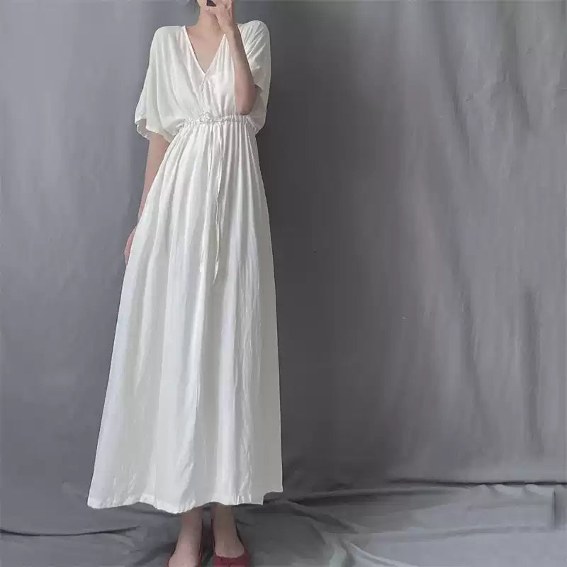 半袖ドローストリングワンピース(2colors)