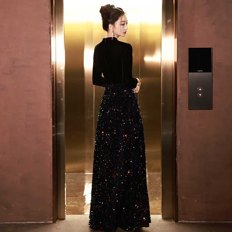 グリッターベルベットワンピース