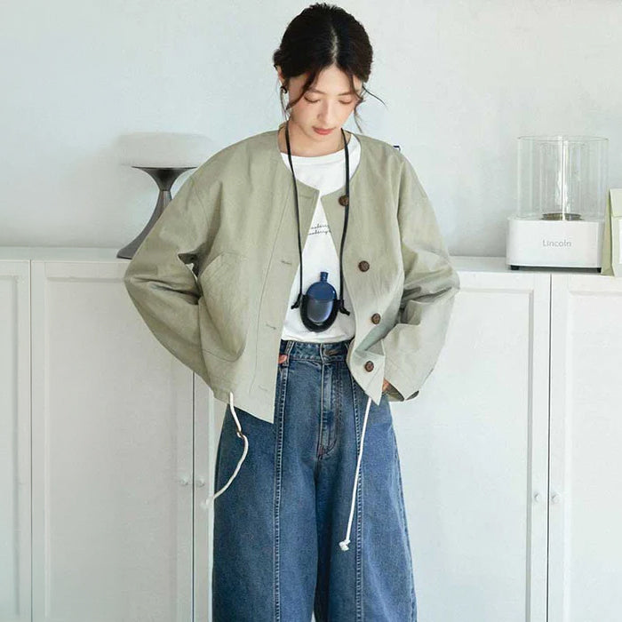 ノーカラーワークジャケット(2colors)