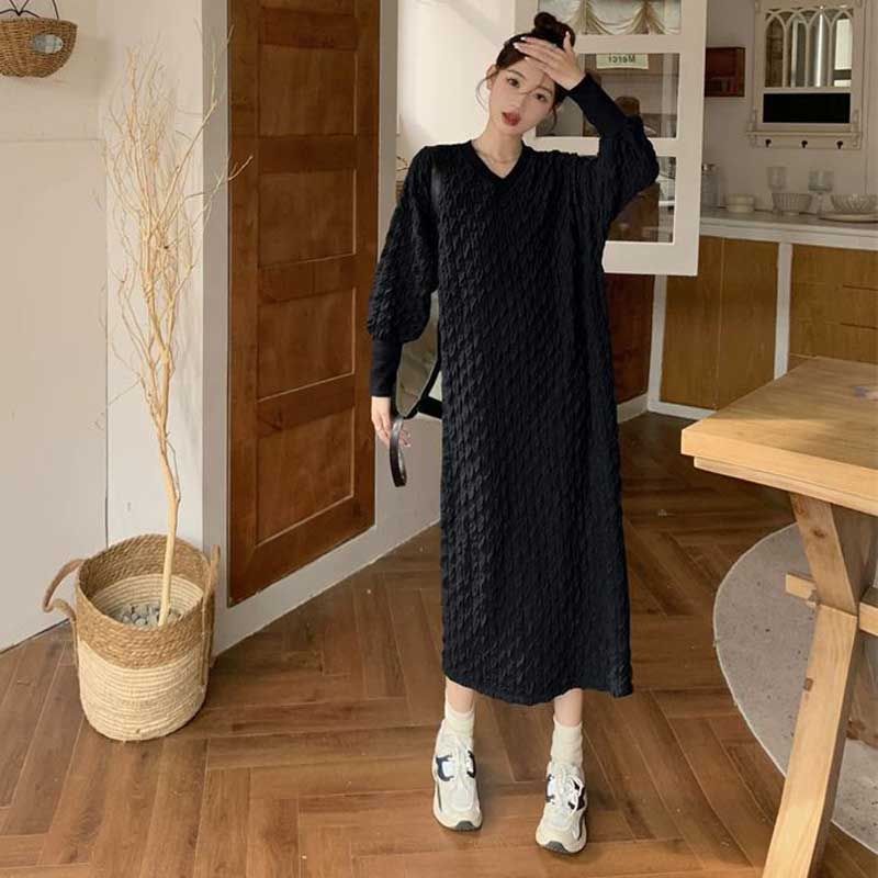 ワッフルニットワンピース