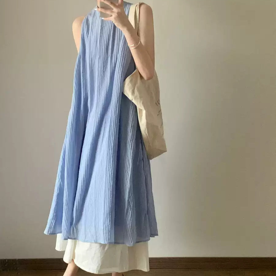 レイヤードノースリーブワンピース
