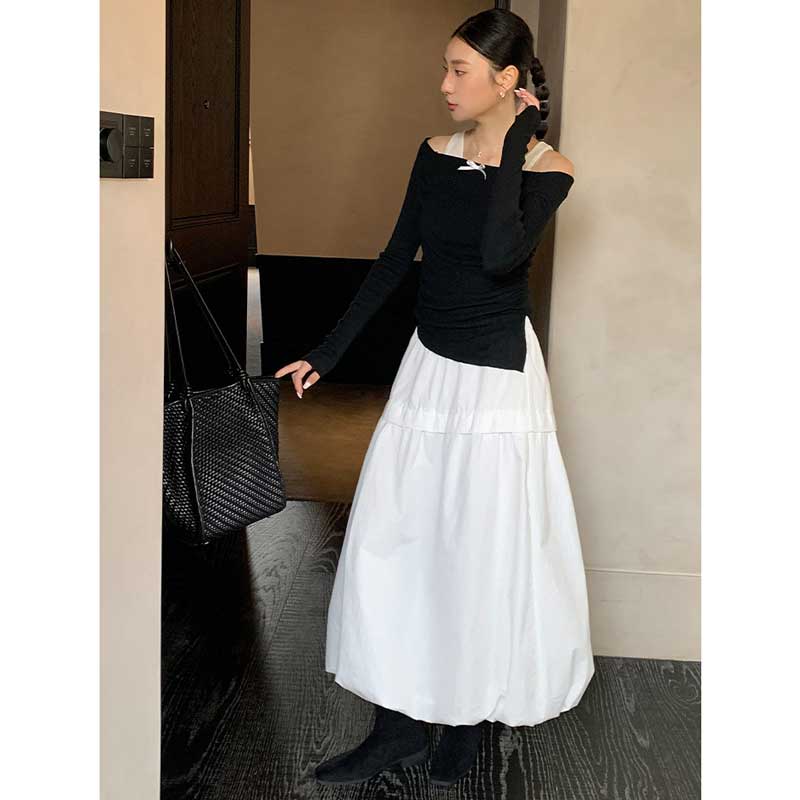 バルーンシルエットマキシスカート(4colors)