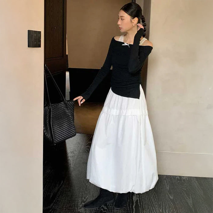 バルーンシルエットマキシスカート(4colors)