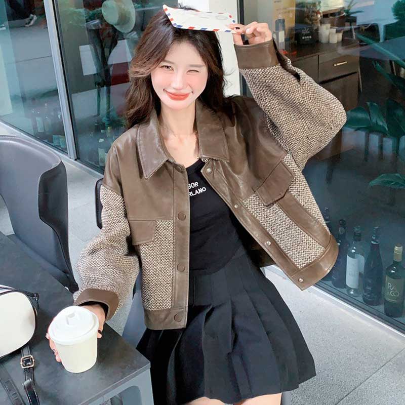 異素材コンビレザージャケット