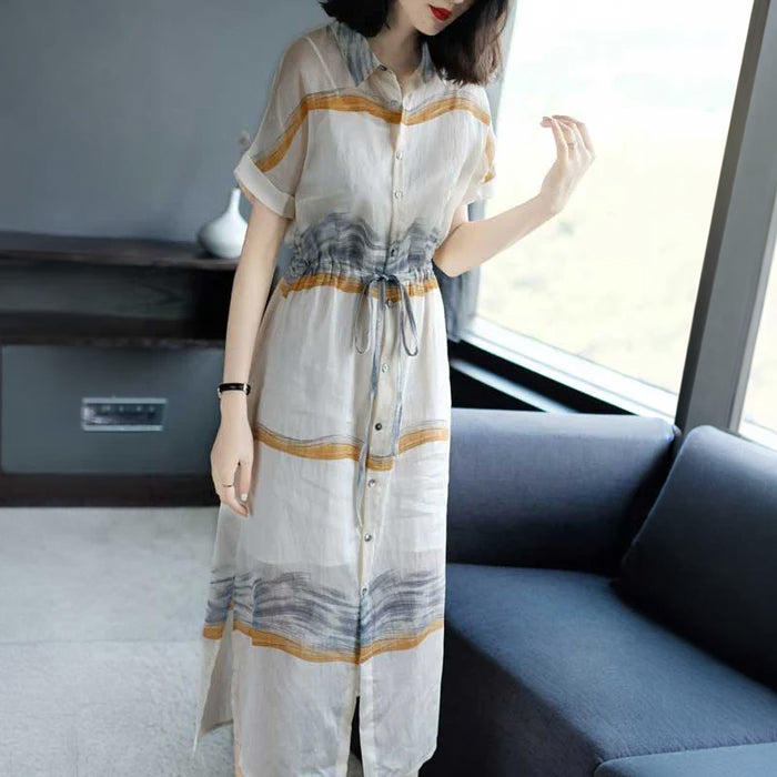 ニュアンスウェーブシアーワンピース