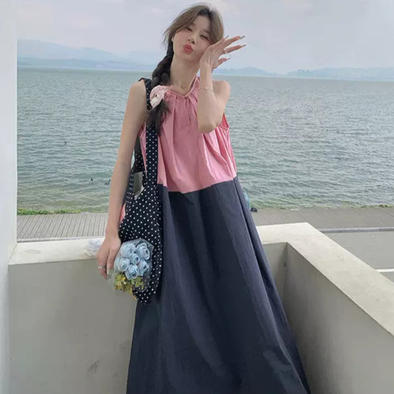 ブロッキングバイカラーワンピース