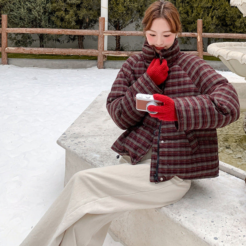 クラシカルチェックダウンジャケット