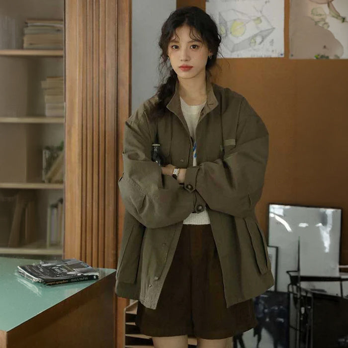 スタンドカラーミリタリージャケット