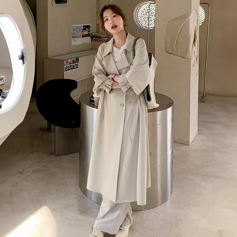 ヨーク付きミディアムレングストレンチコート