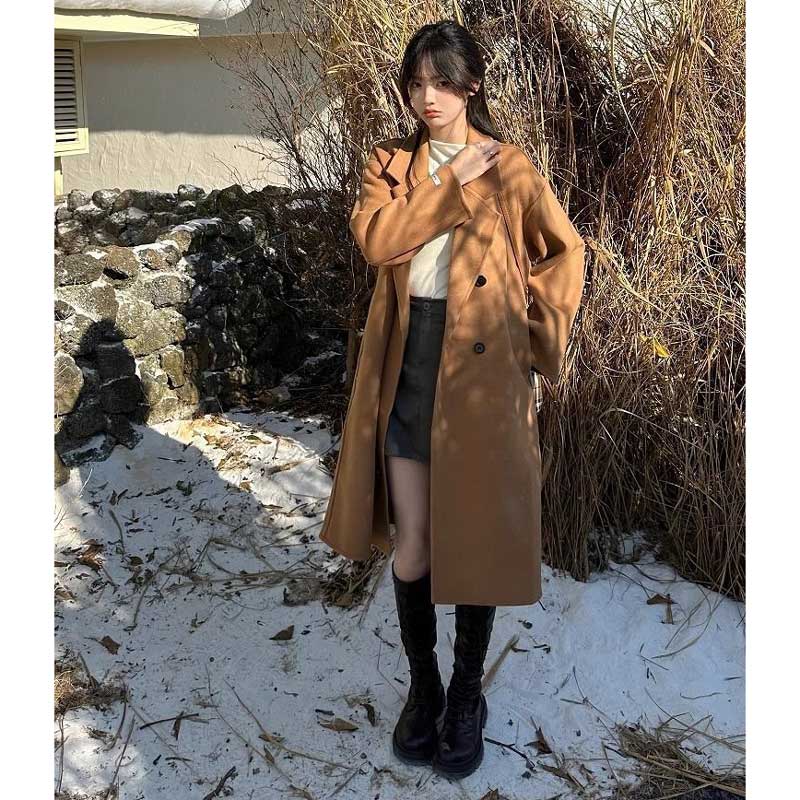 シンプルダブルボタンコート(5colors)