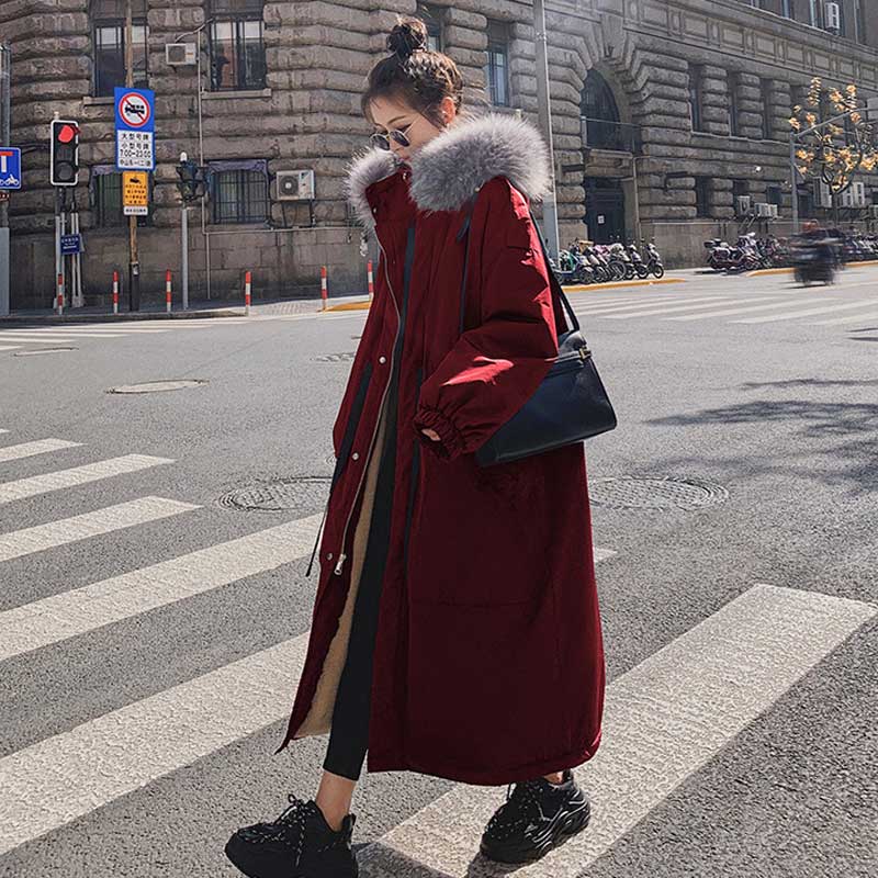 ファーフーデッドロングコート(3colors)