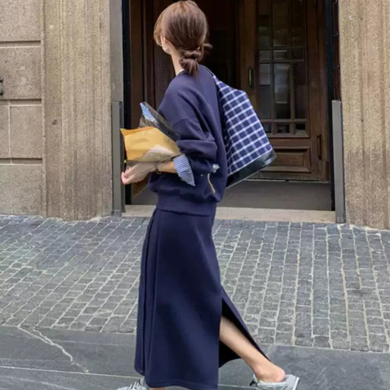 チェックカフストレーナー×スカートセット