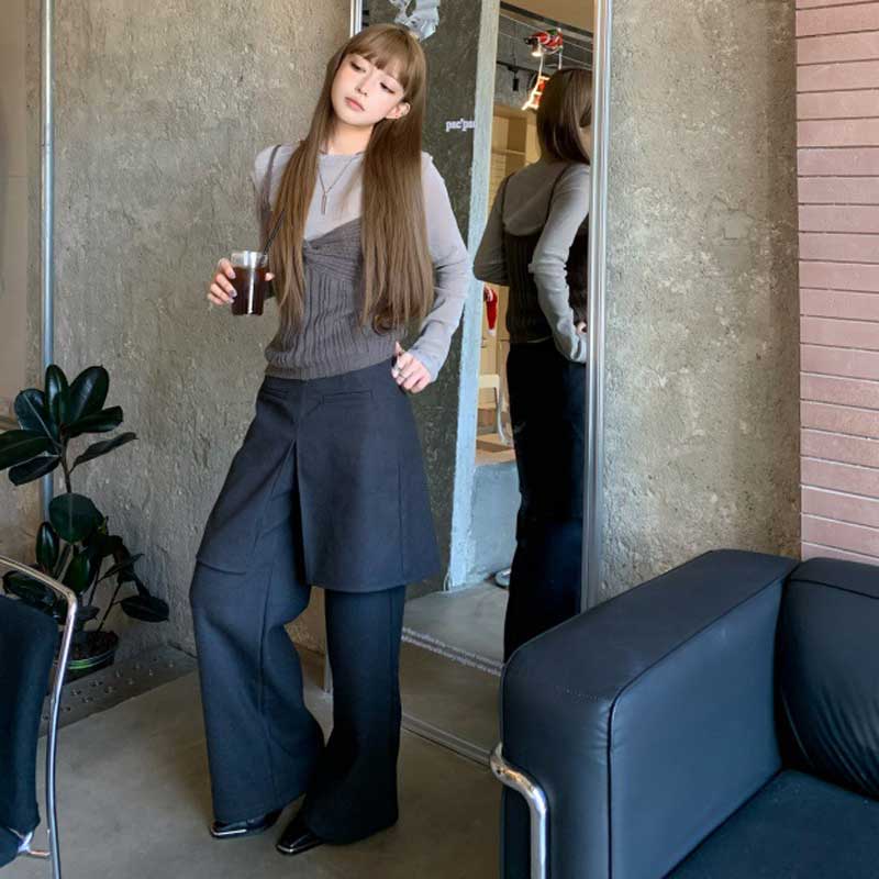 レイヤードキャミトップス×スカパンコーデ