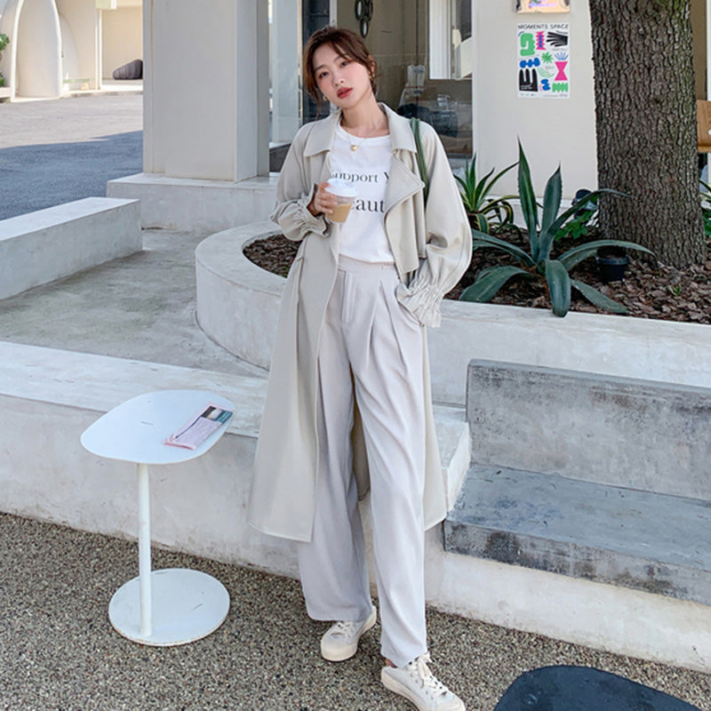 ヨーク付きミディアムレングストレンチコート