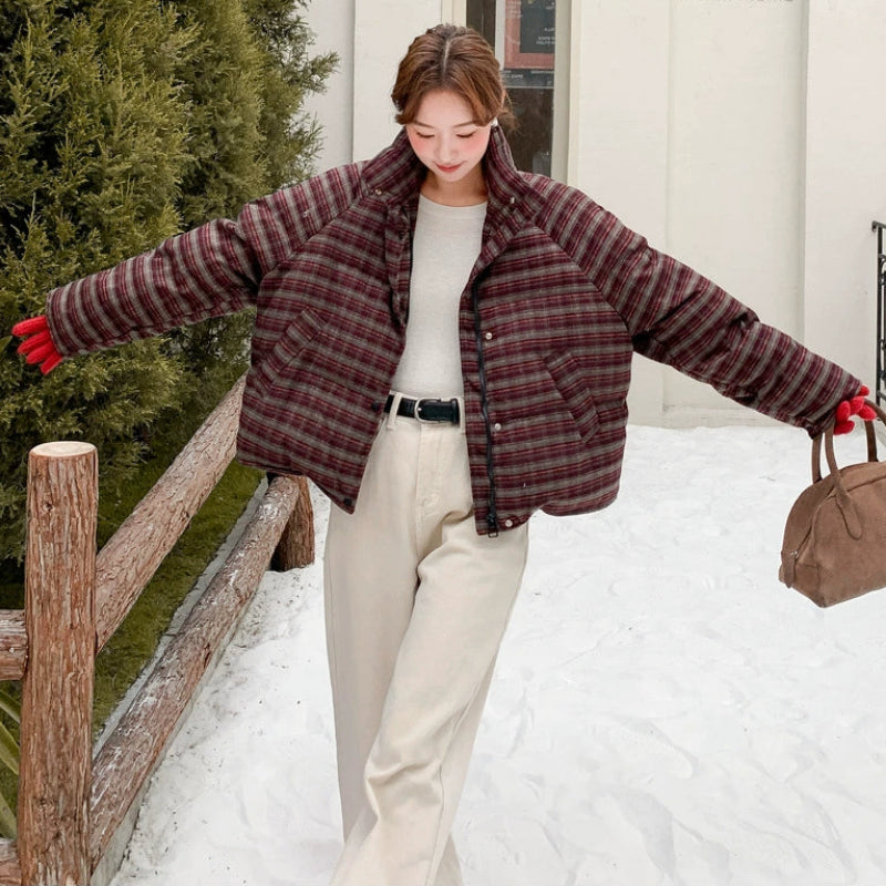 クラシカルチェックダウンジャケット