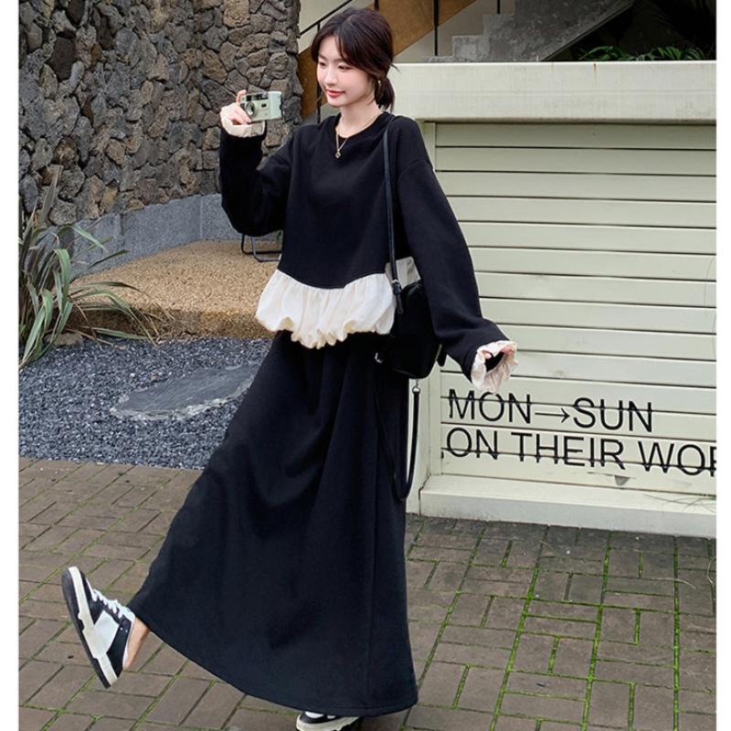 スウェットバルーントップス×スカートセット