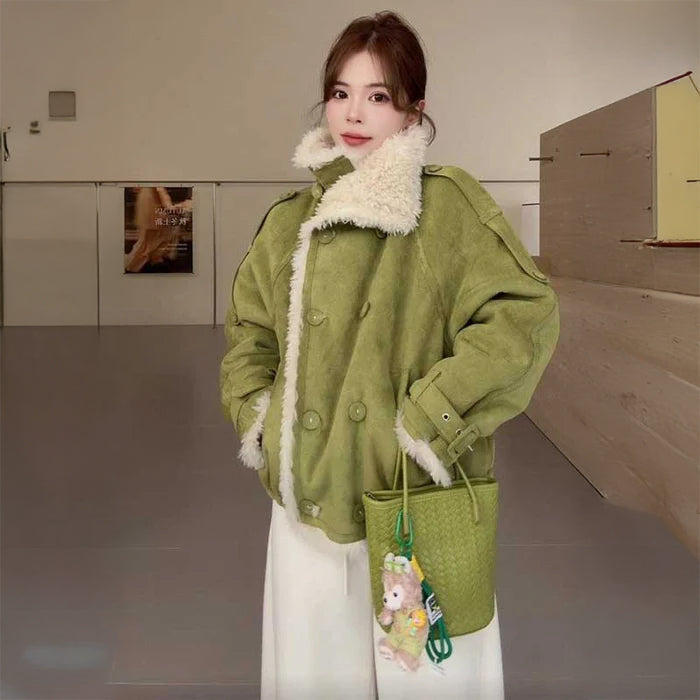 裏ボアグリーンスエードジャケット