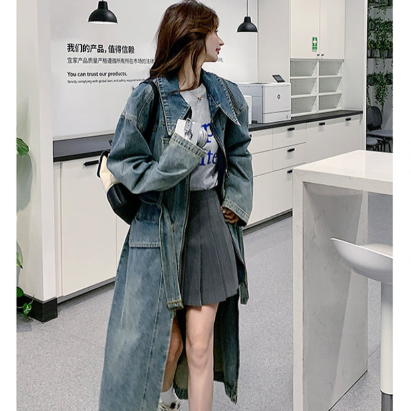 フロントファスナーデニムコート