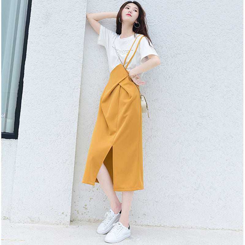 アシンメトリーストラップスカート(3colors)