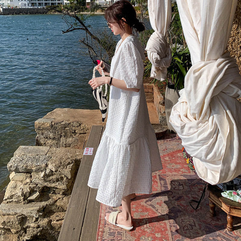 ビッグカラーレースワンピース