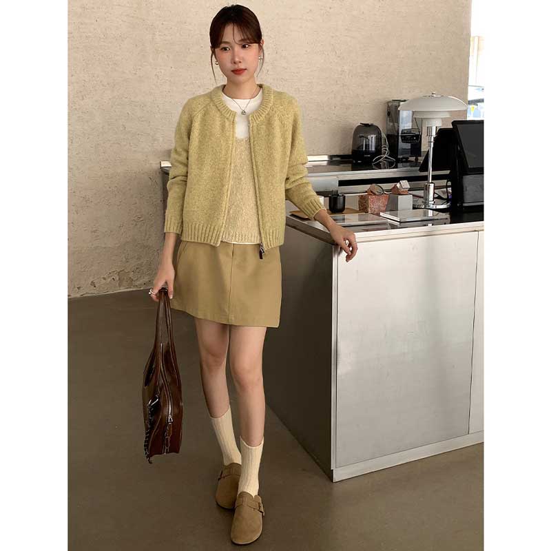 ラウンドネックニットカーディガン(4colors)