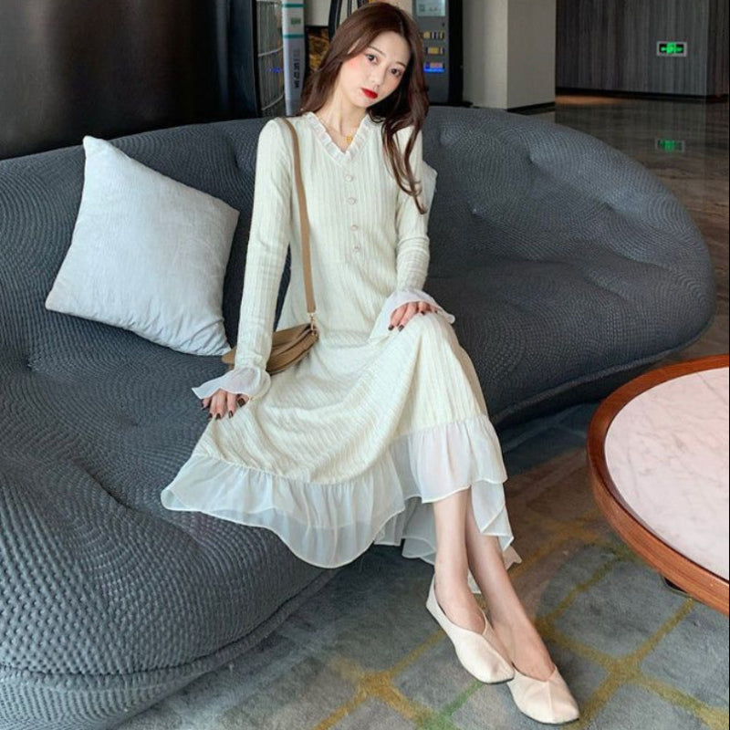 ベルスリーブニットワンピース(2colors・2variation)