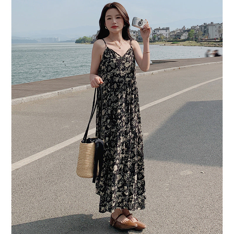 フラワーキャミソールワンピース(スクエアネックトップ付き)