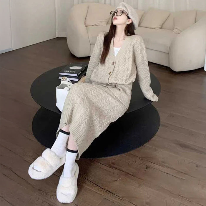 ケーブルルーズニットセットアップ(2colors)