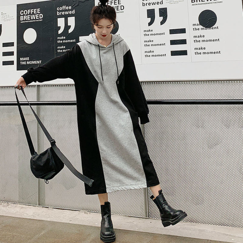 バイカラーパーカーワンピース