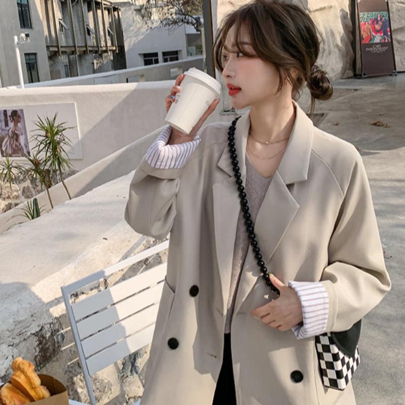 ドロップショルダーダブルジャケット(2colors)