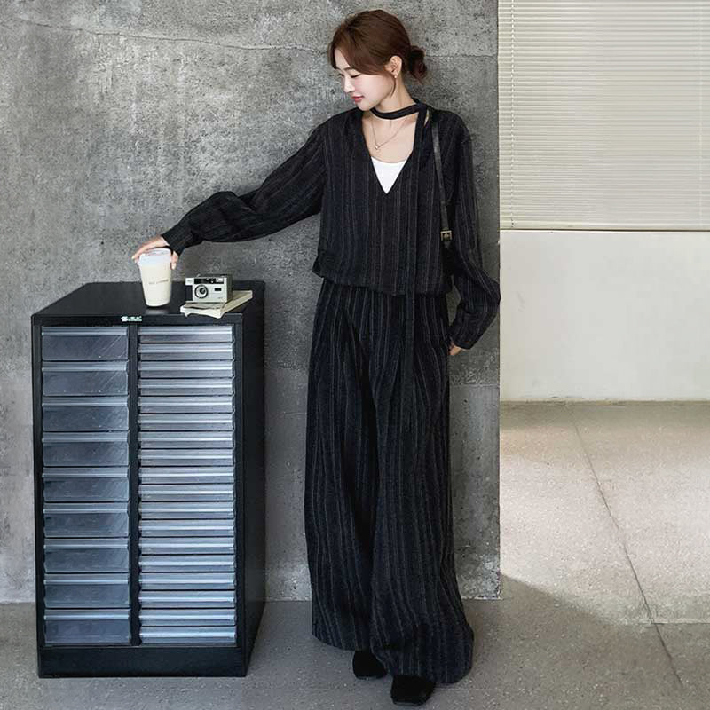 ブラックストライプセットアップ