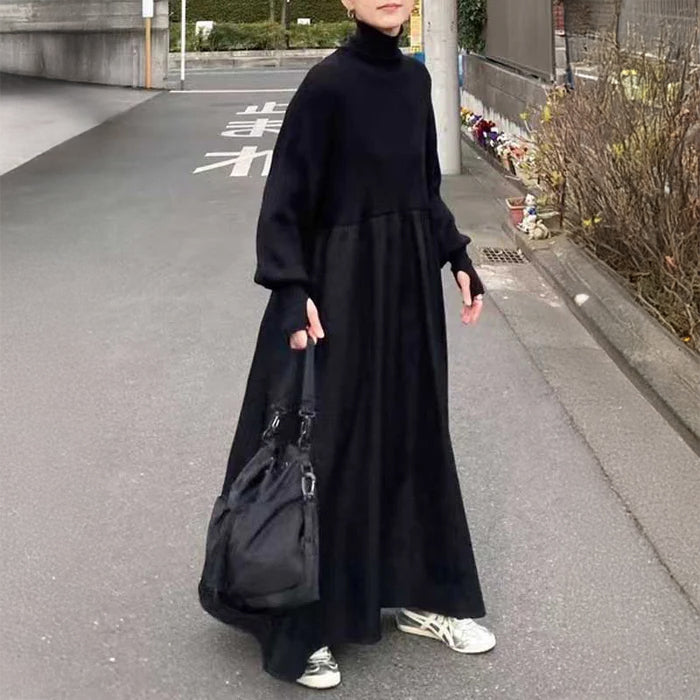 タートルネックドッキング ワンピース(4colors)