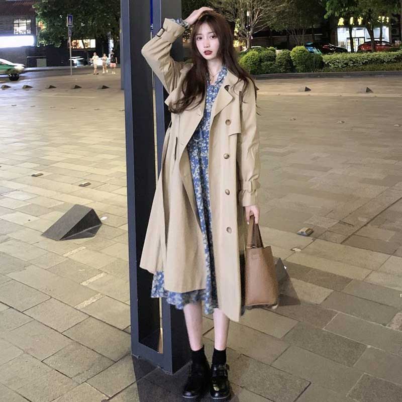 ダブルブレストロングトレンチコート(4colors)