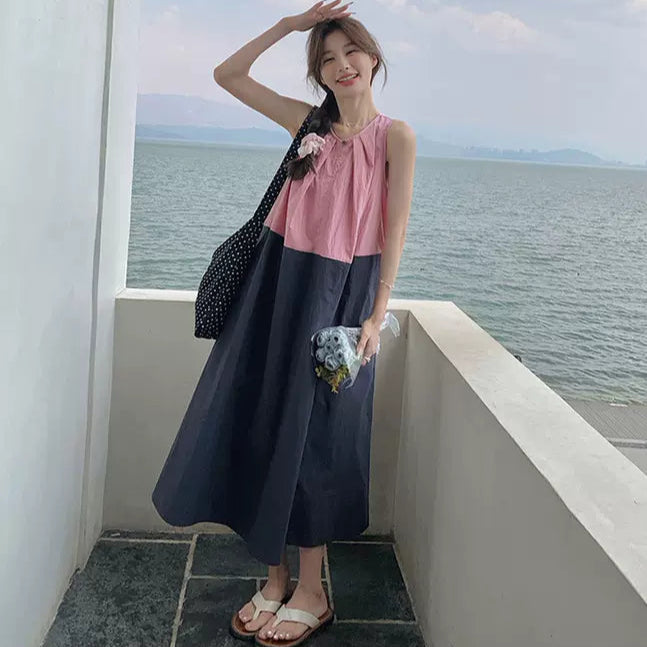 ブロッキングバイカラーワンピース