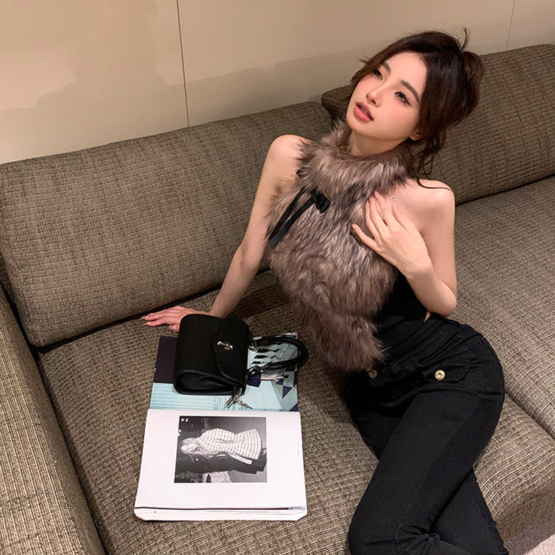 バックレスファーベスト