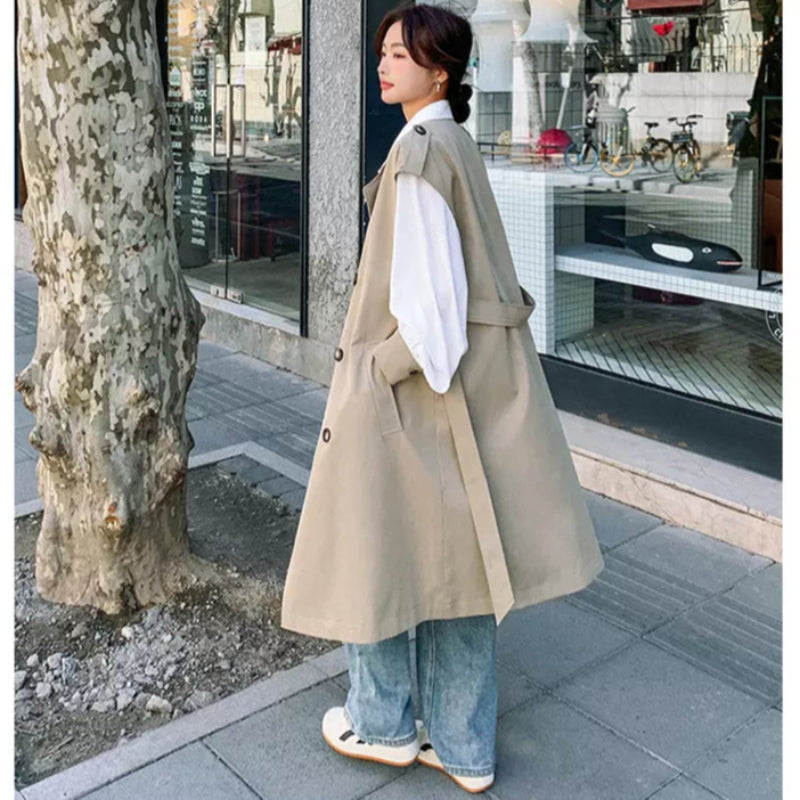 ノースリーブトレンチロングジャケット