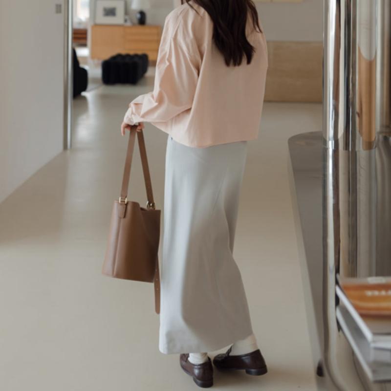 フロントスリットロングスカート(2colors)