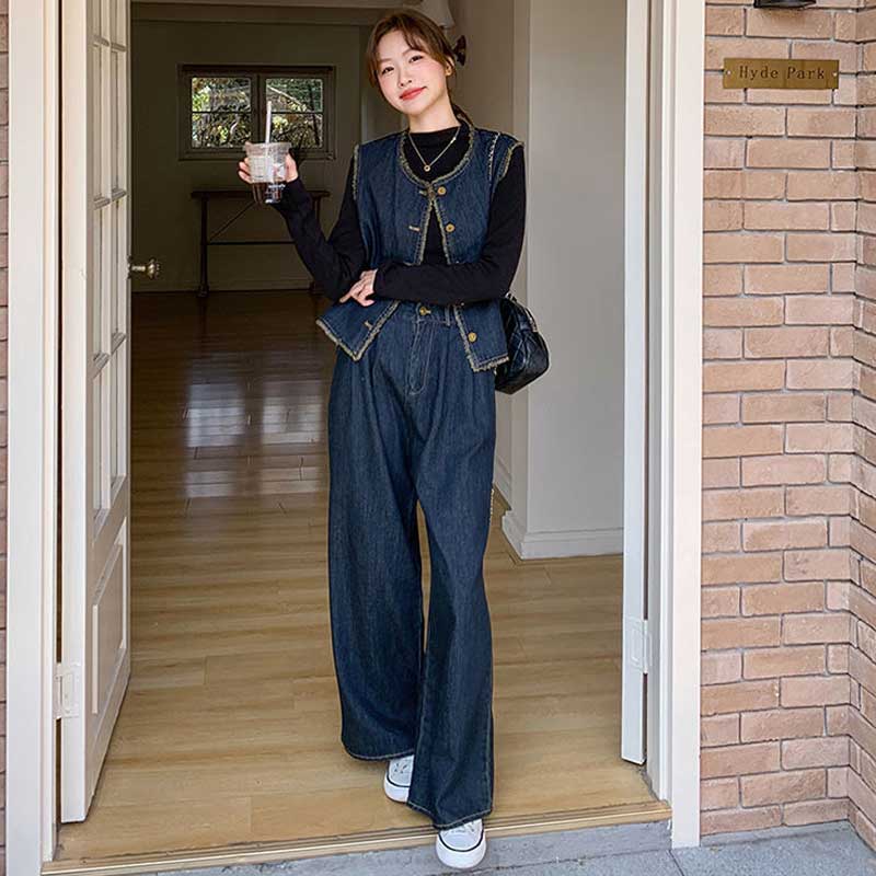 インディゴフリンジデニムセットアップ