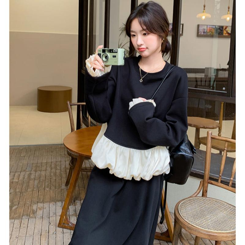 スウェットバルーントップス×スカートセット