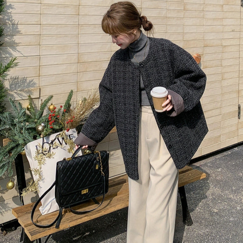 中綿入りツイードジャケット