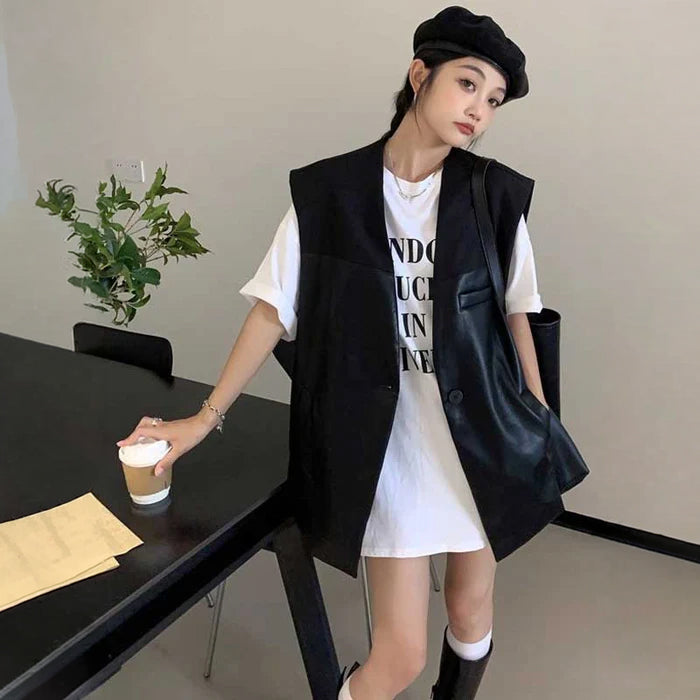 レザーコンビベスト