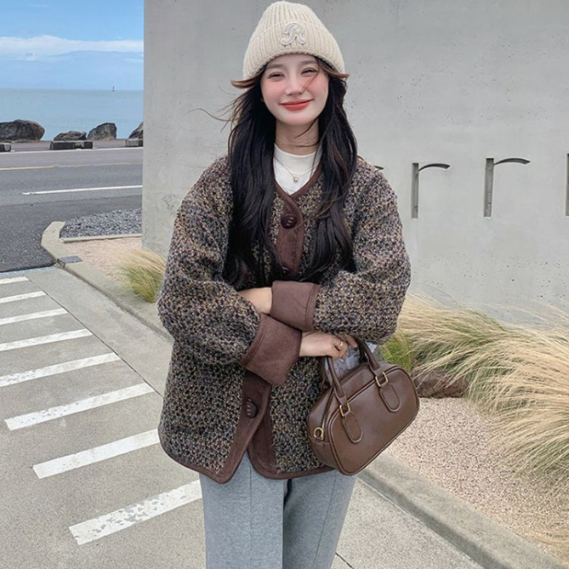 コーヒーブラウンツイードジャケット