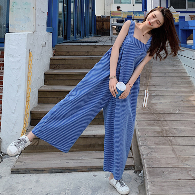 バックリボンストライプロンパース