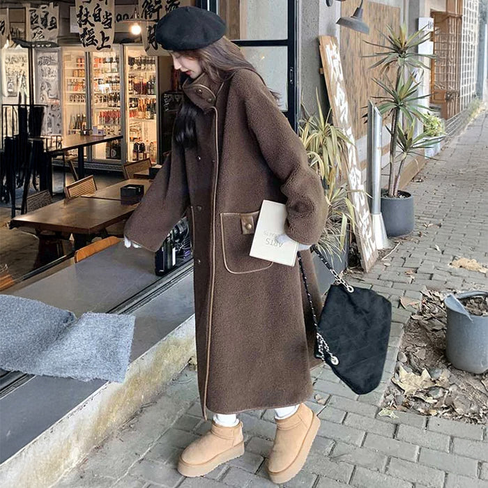 ブラウンロングボアコート