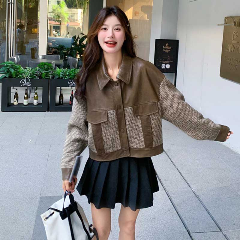 異素材コンビレザージャケット